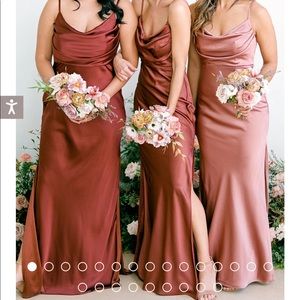 Desert rose Skye Satin Dress by revelry. Size 8 petite. Wore only once